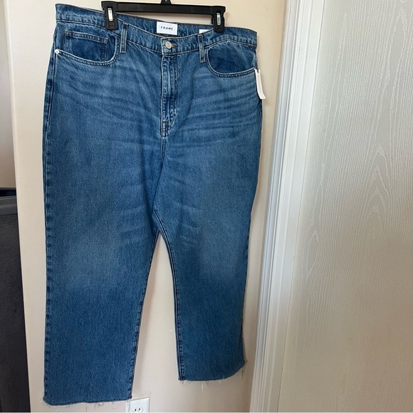 NWT Frame Le Jane Crop Raw Fray Hem Straight Jeans - Picture 5 of 15